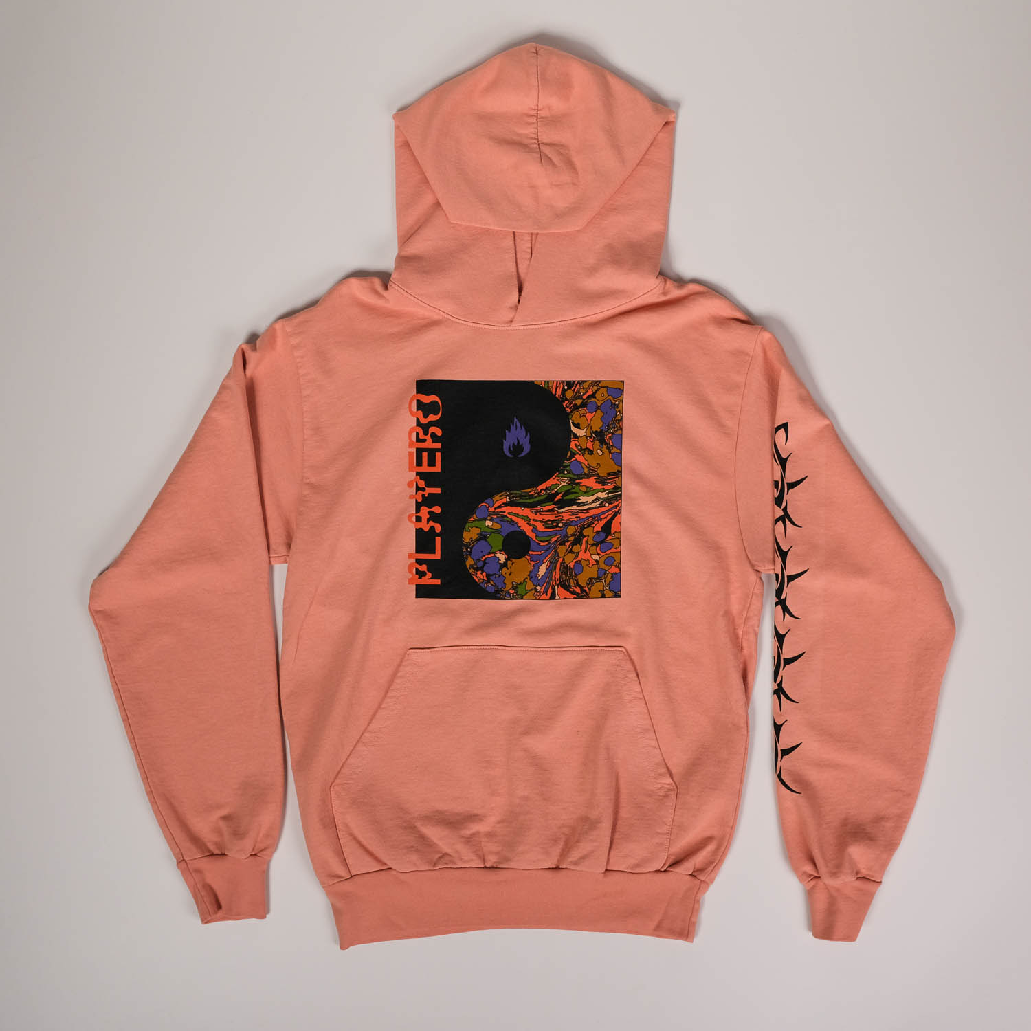 Acid Yin Yang Unisex Towel Hoodie  Peach