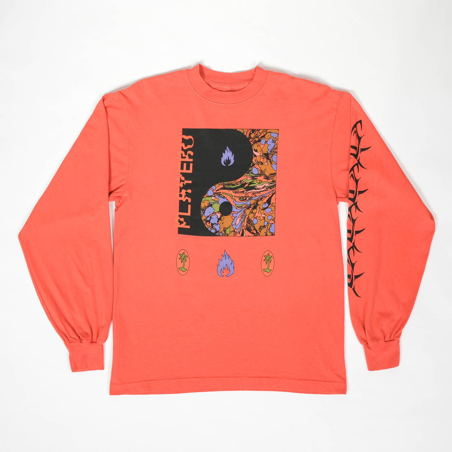 Acid Splash Yin Yang Mens Long Sleeve  Rust