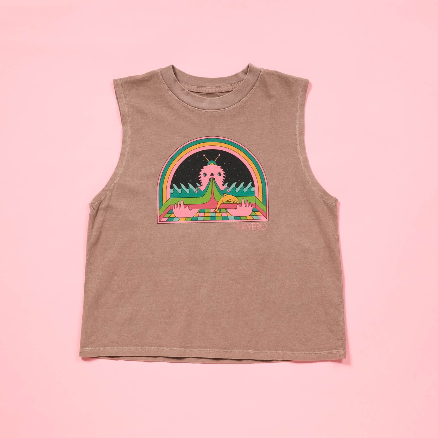 Alien Waves Muscle Tank Mauve