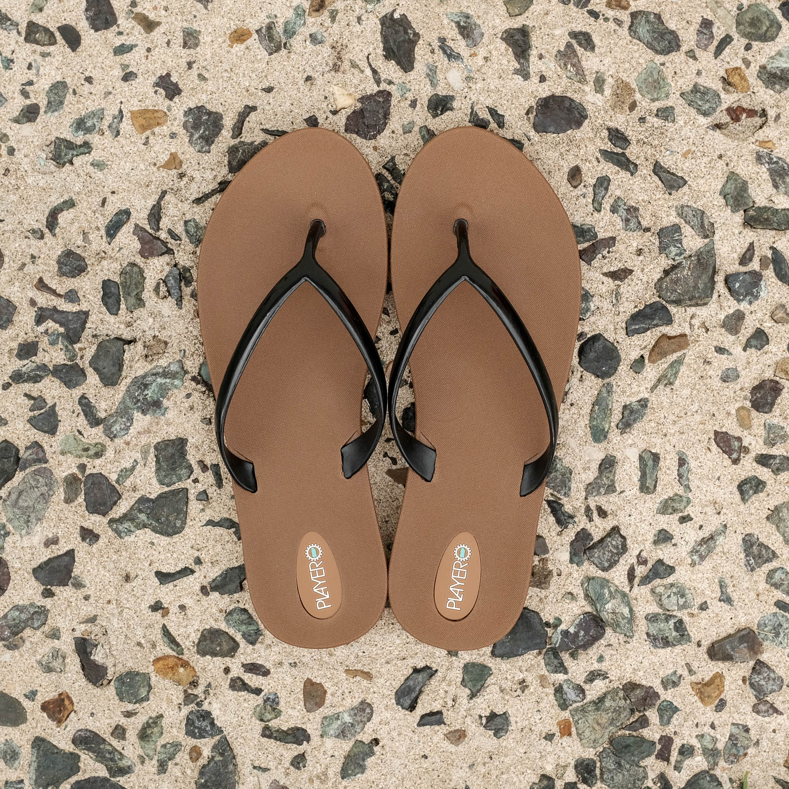 Bonbon Womens Flip Flop Tan Black