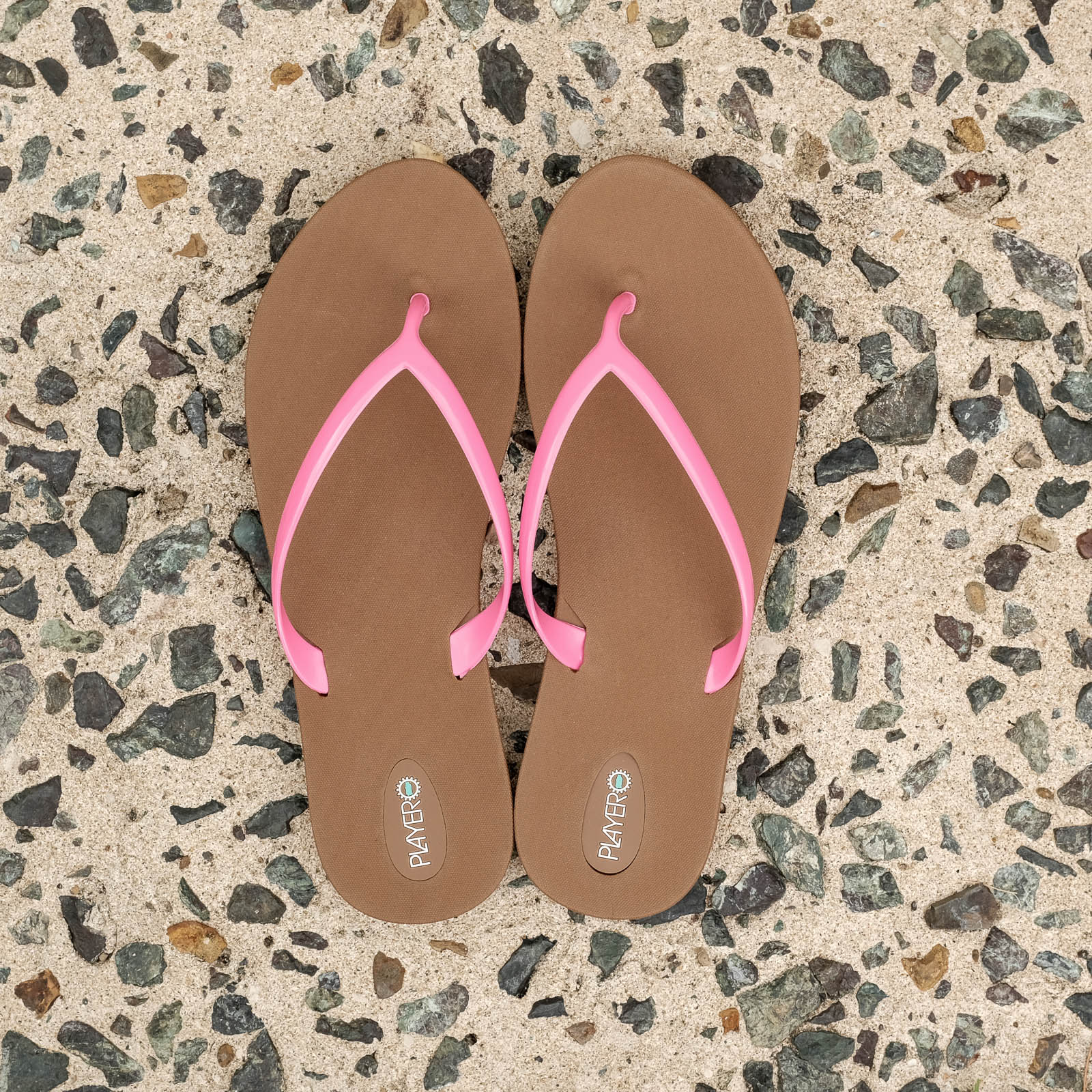 Bonbon Womens Flip Flop Tan Bubblegum