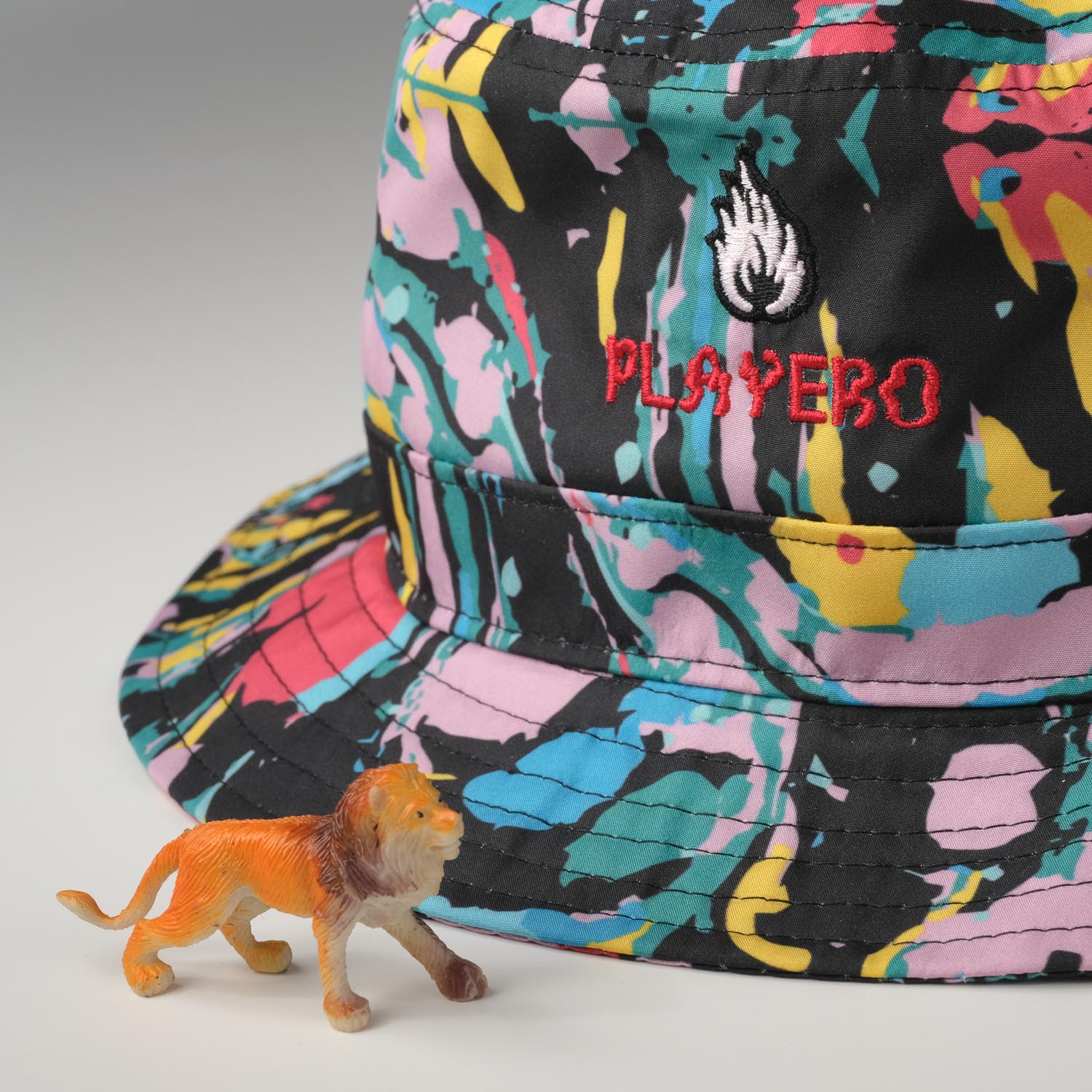 Bubblegum Fire Nylon Bucket Hat 