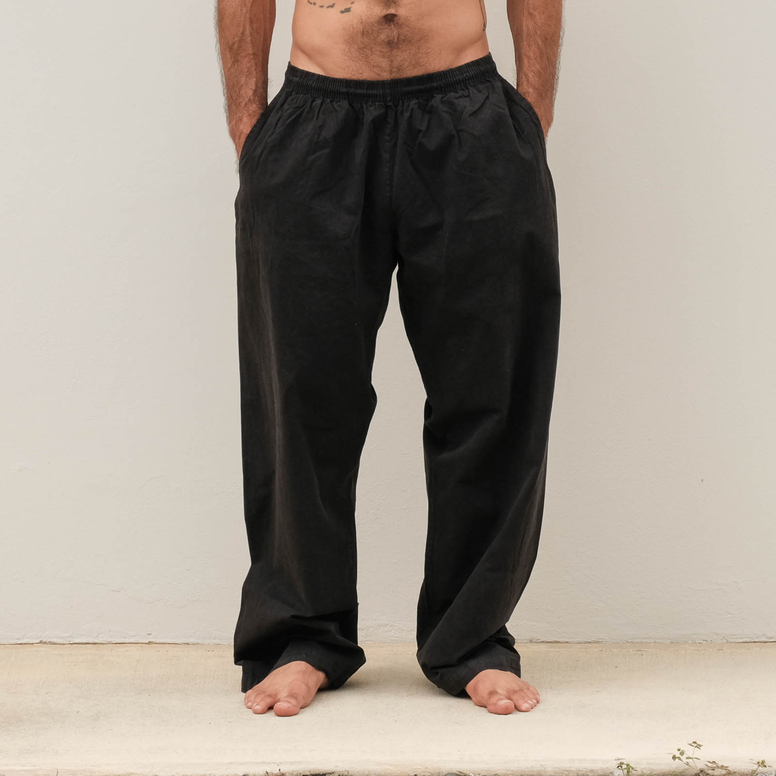 Essentials Poplin Wide Pant Black