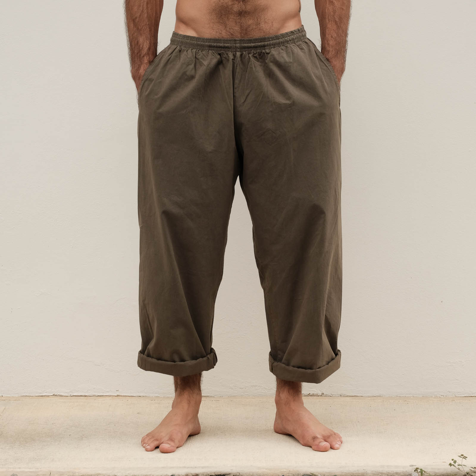 Essentials Poplin Wide Pant Olive