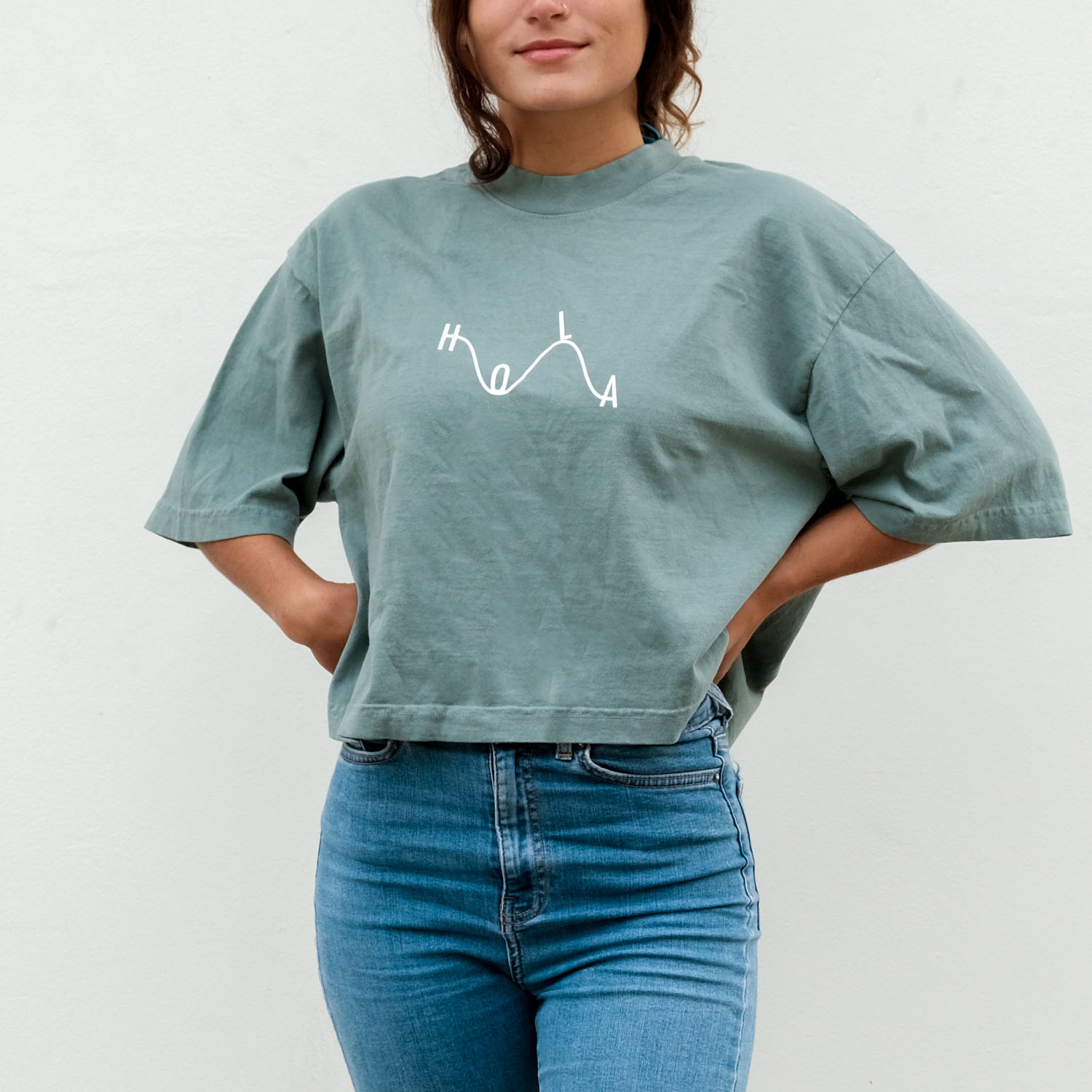 Hola Womens Oversize Tee Light Green