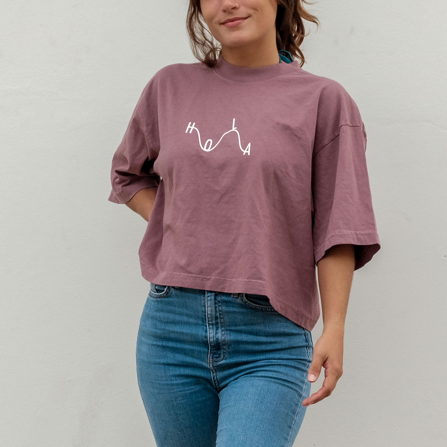 Hola Womens Oversize Tee Mauve