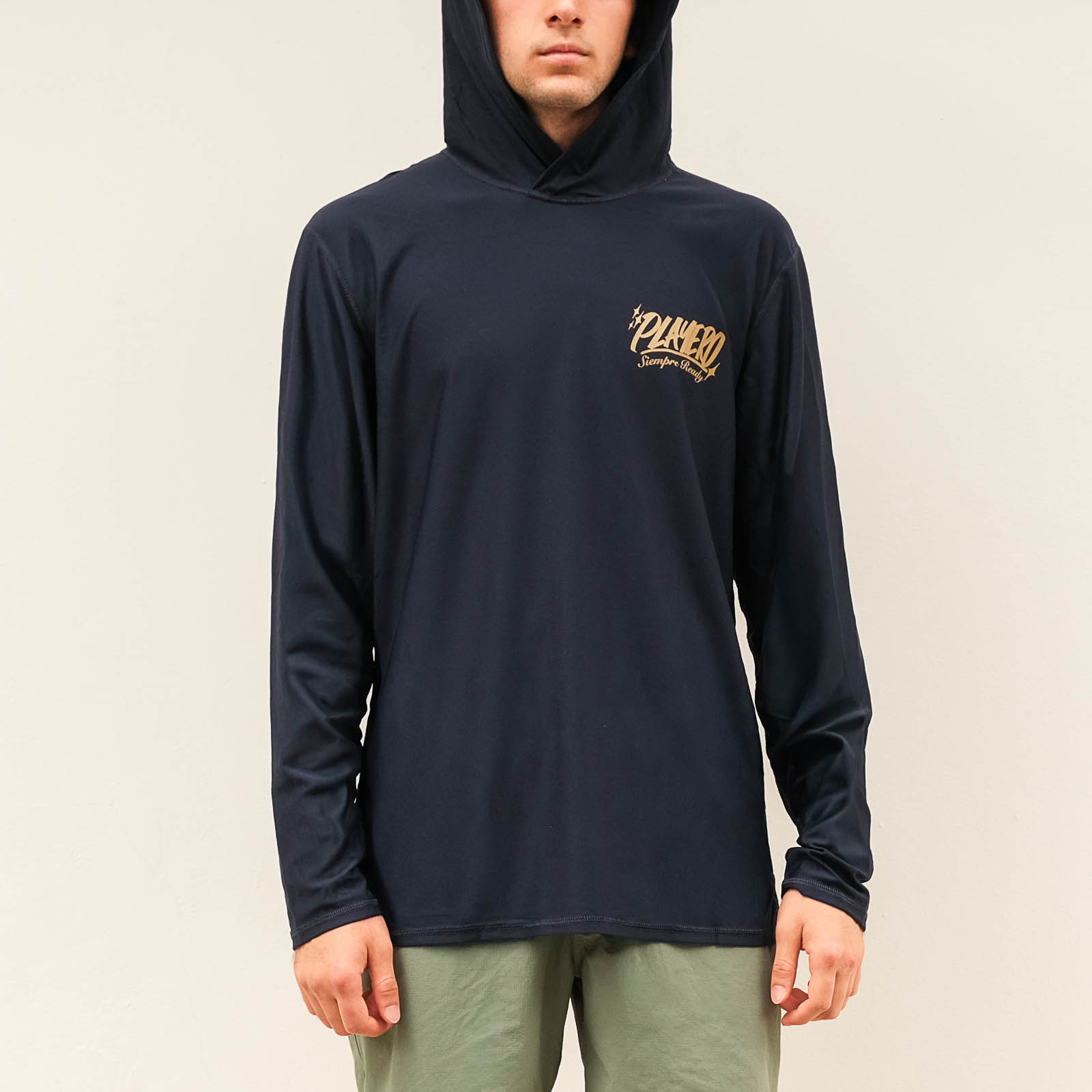 Essentials Nylon Mens Beach Hoodie Navy Blue