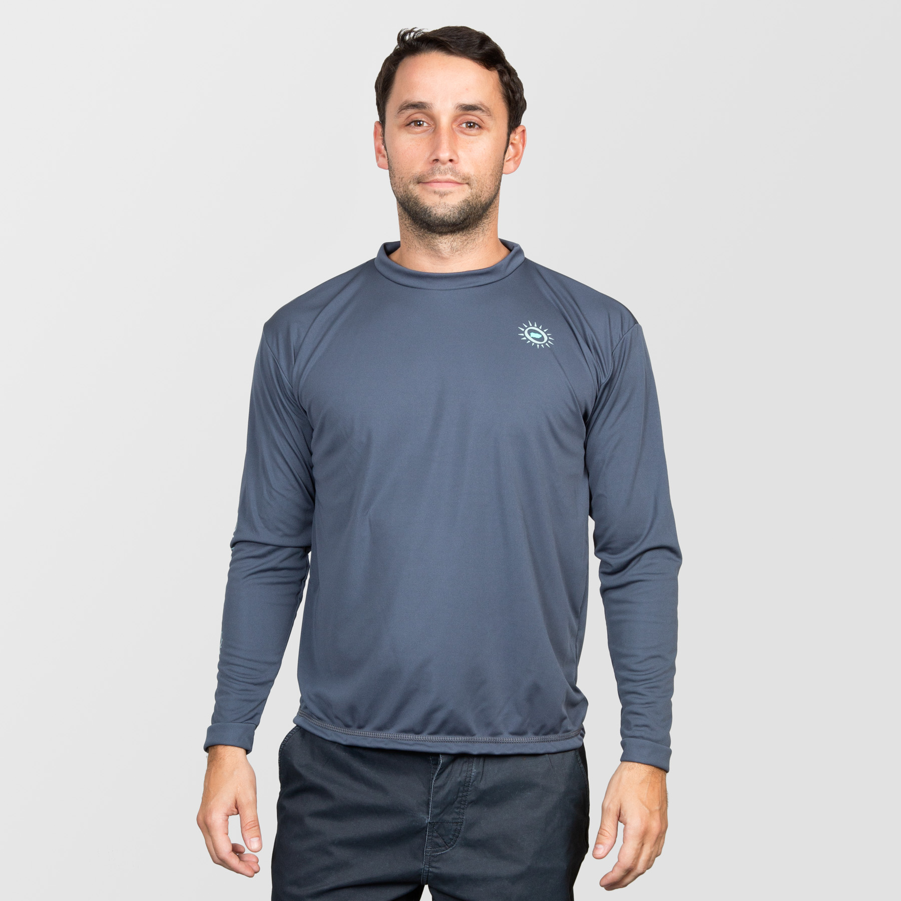 Mens Happy Sun Lightweight Long Sleeve Charcoal