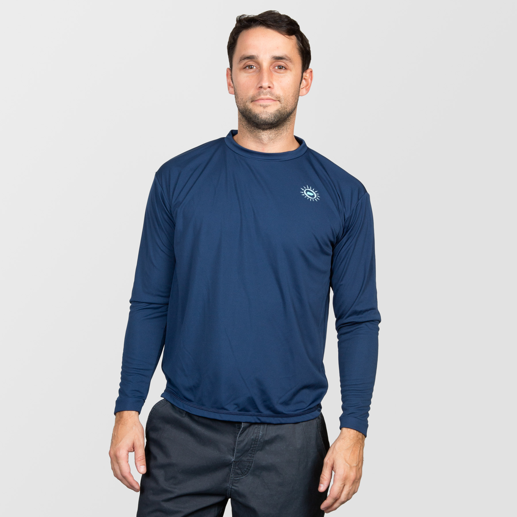 Mens Happy Sun Lightweight Long Sleeve Navy Blue