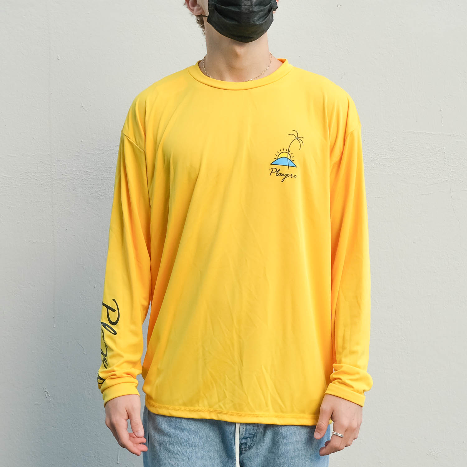 Mens Sun Palm Lightweight Long Sleeve Yellow