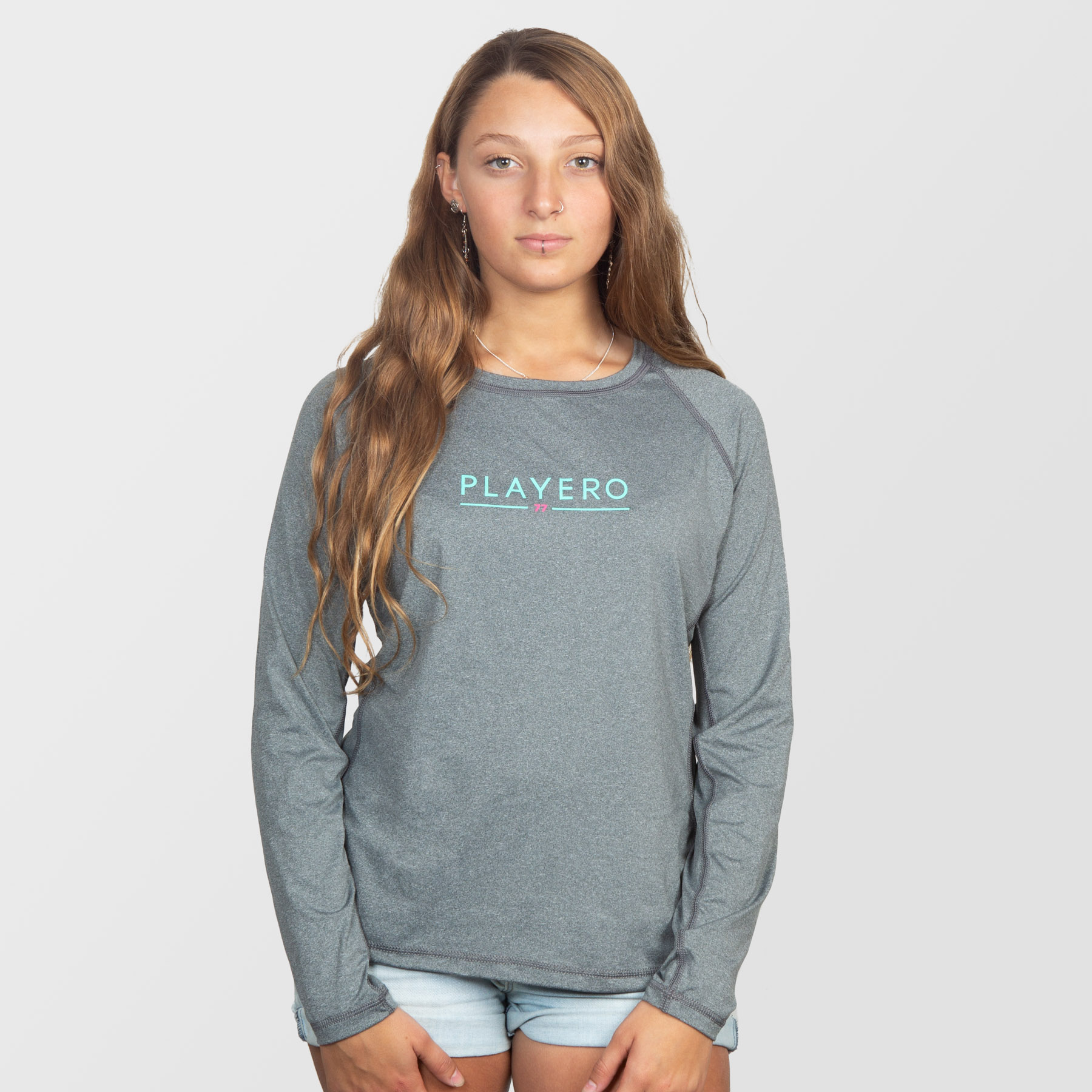 Womens LG77 Loose Fitting Rashguard Heather Grey