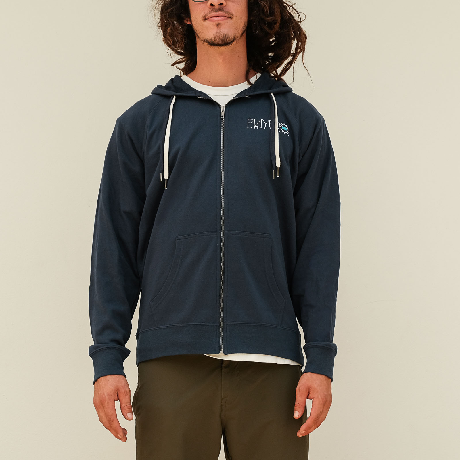  Classic Zip Hoodie Navy Denim