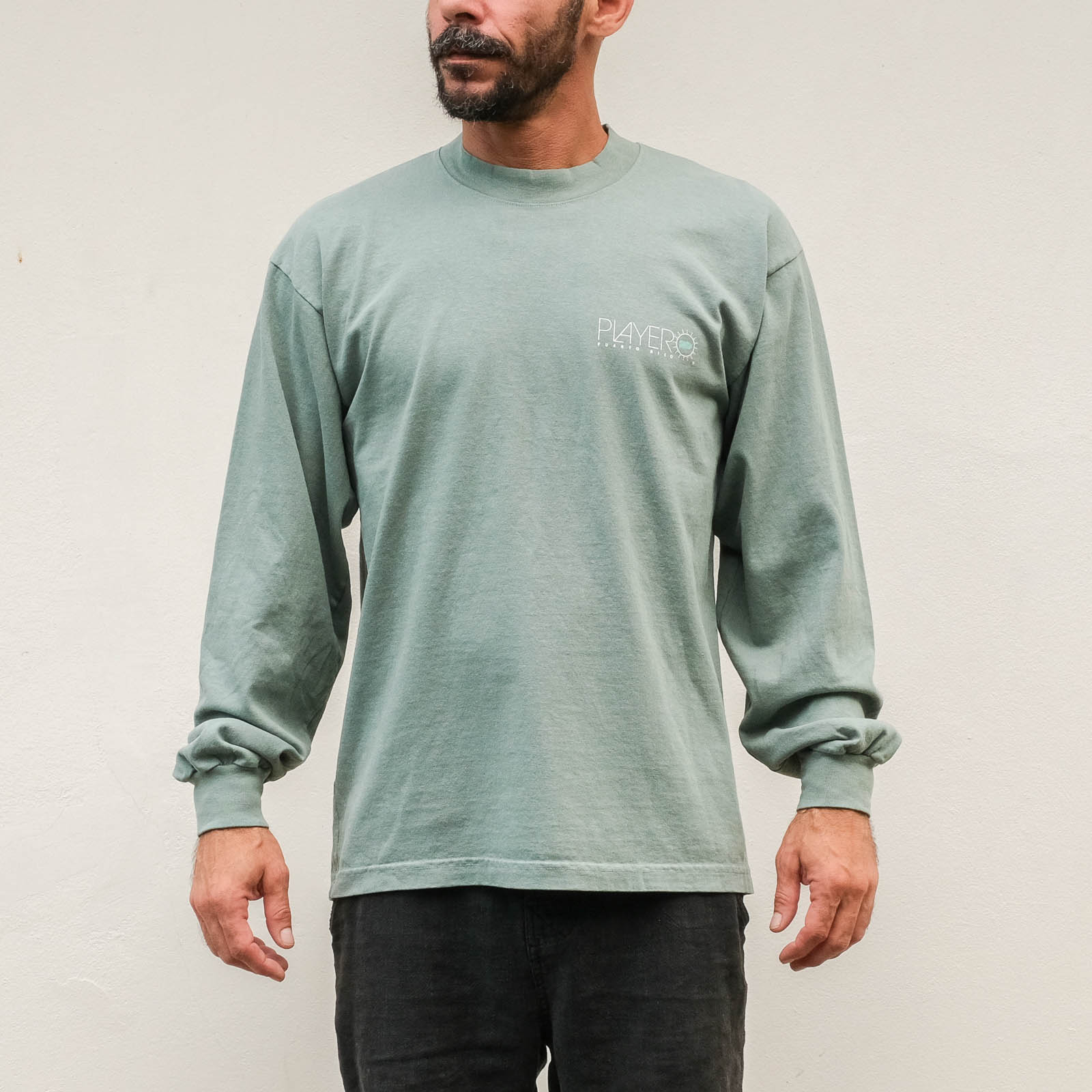 Classic Long Sleeve  Mock Light Green