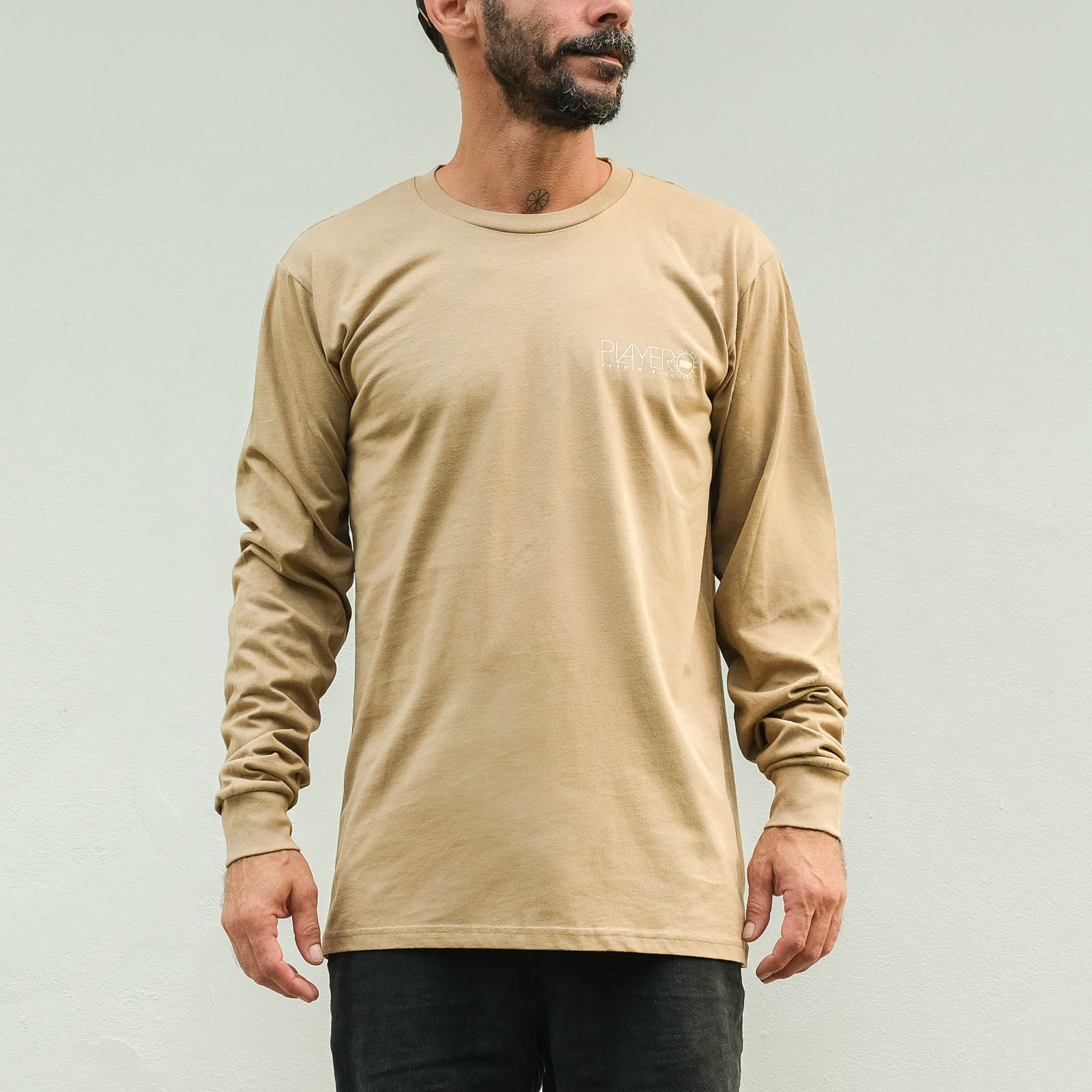  Classic Long Sleeve Lightweight Beige