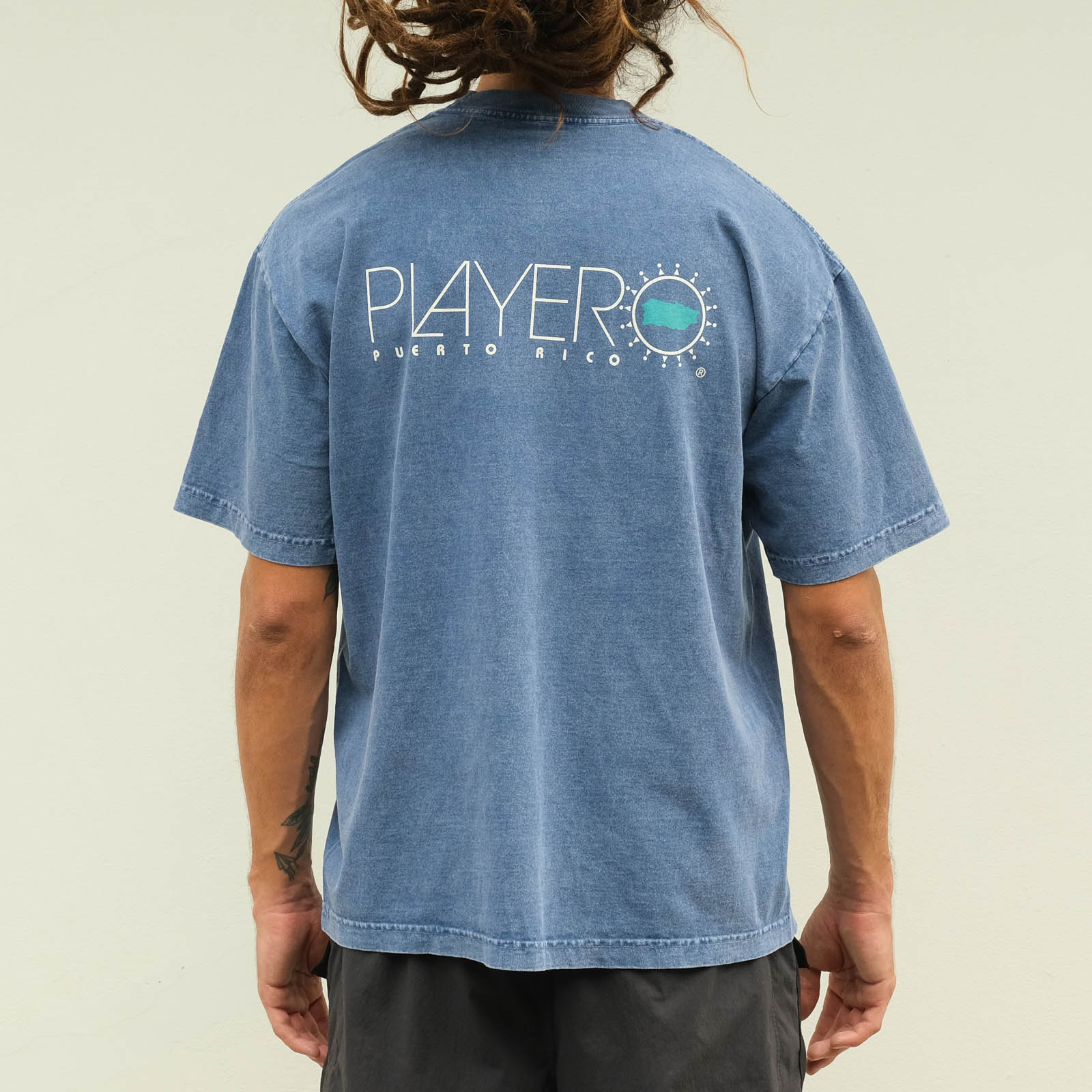  Classic Acid Wash Tee Navy Denim