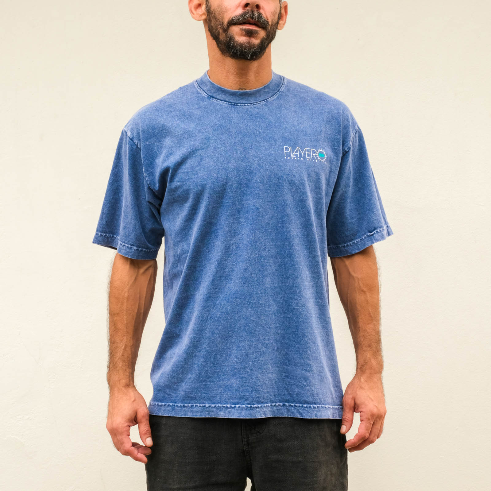  Classic Acid Wash Tee Navy Denim