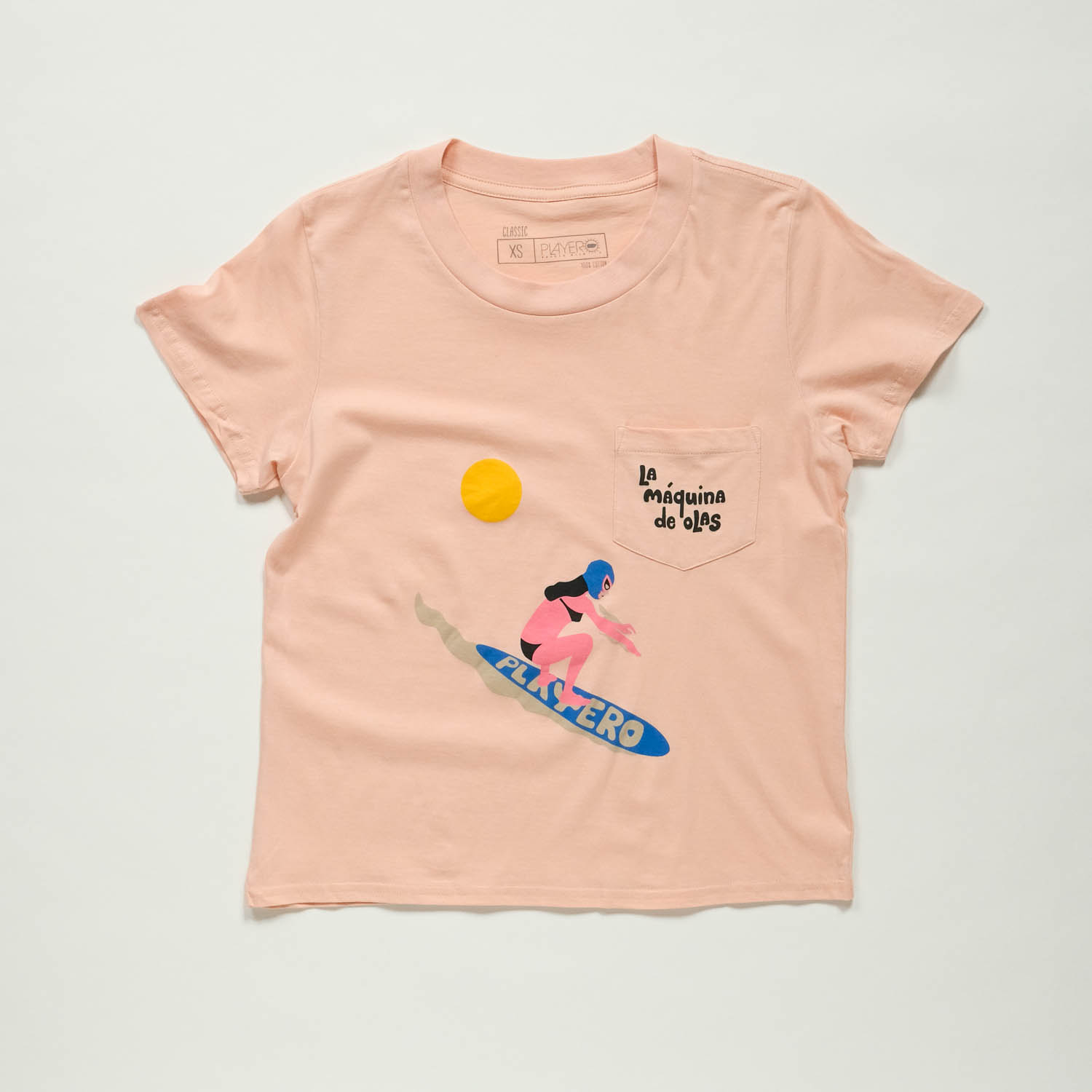 Lucha Libre Womens Pocket Tee Peach