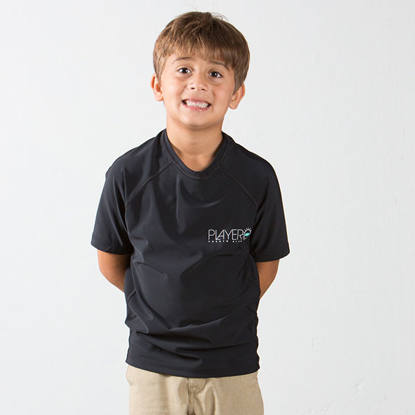 Boys Short Sleeve Rashguard Black