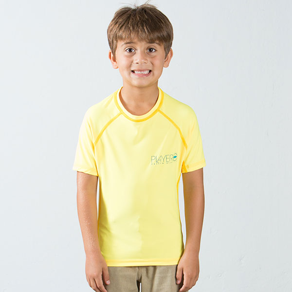 Boys Short Sleeve Rashguard Yellow