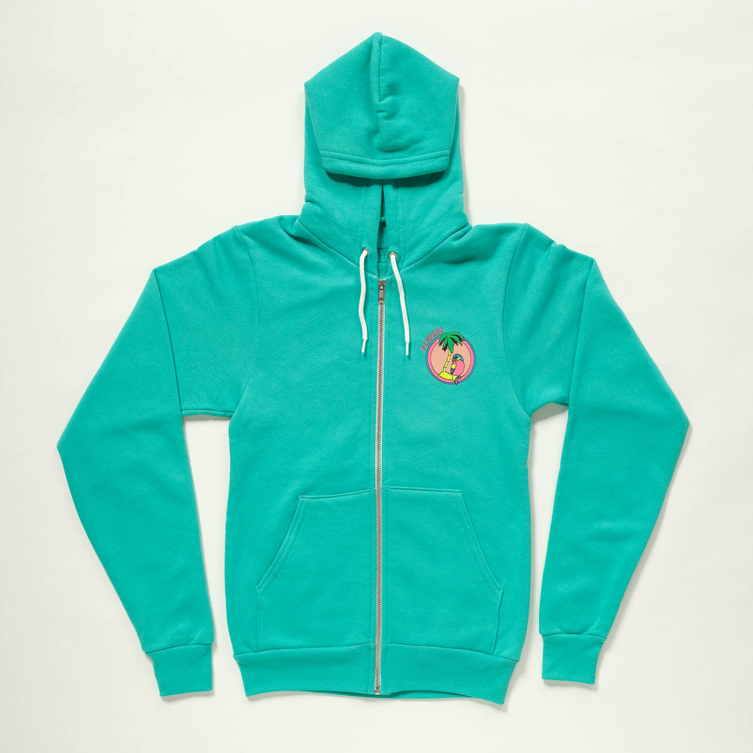 Miami Unisex Zip Hoodie Aqua