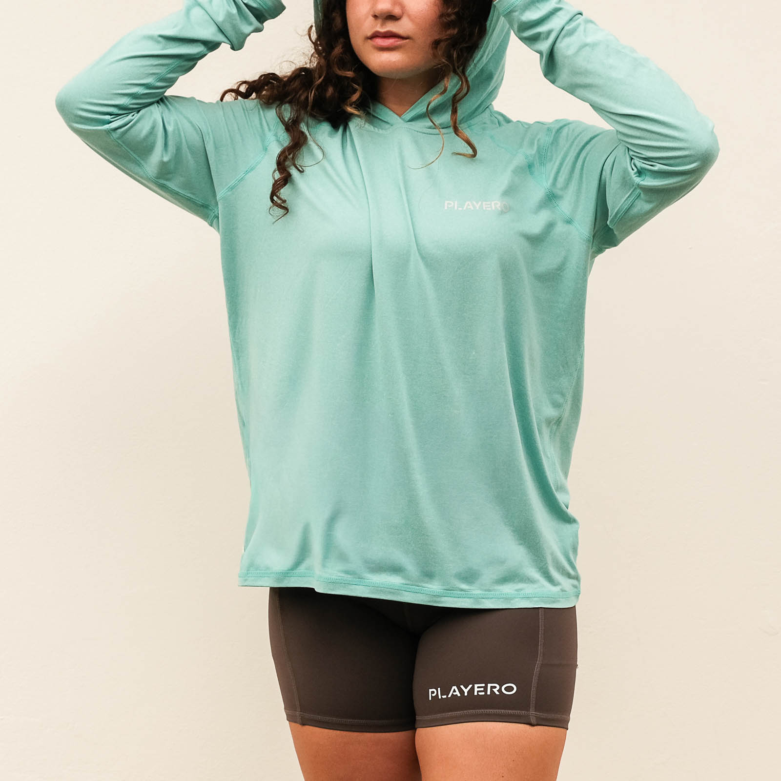 Heat Wave Womens Performance Hoodie Light Aqua