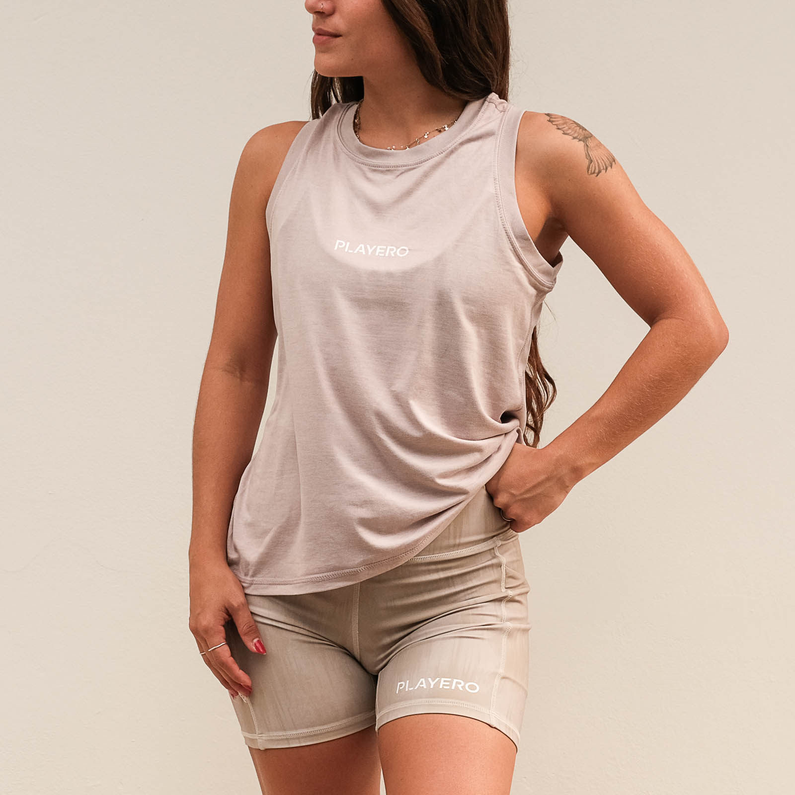 Heat Wave Womens Performance Muscle Tank Light Grey