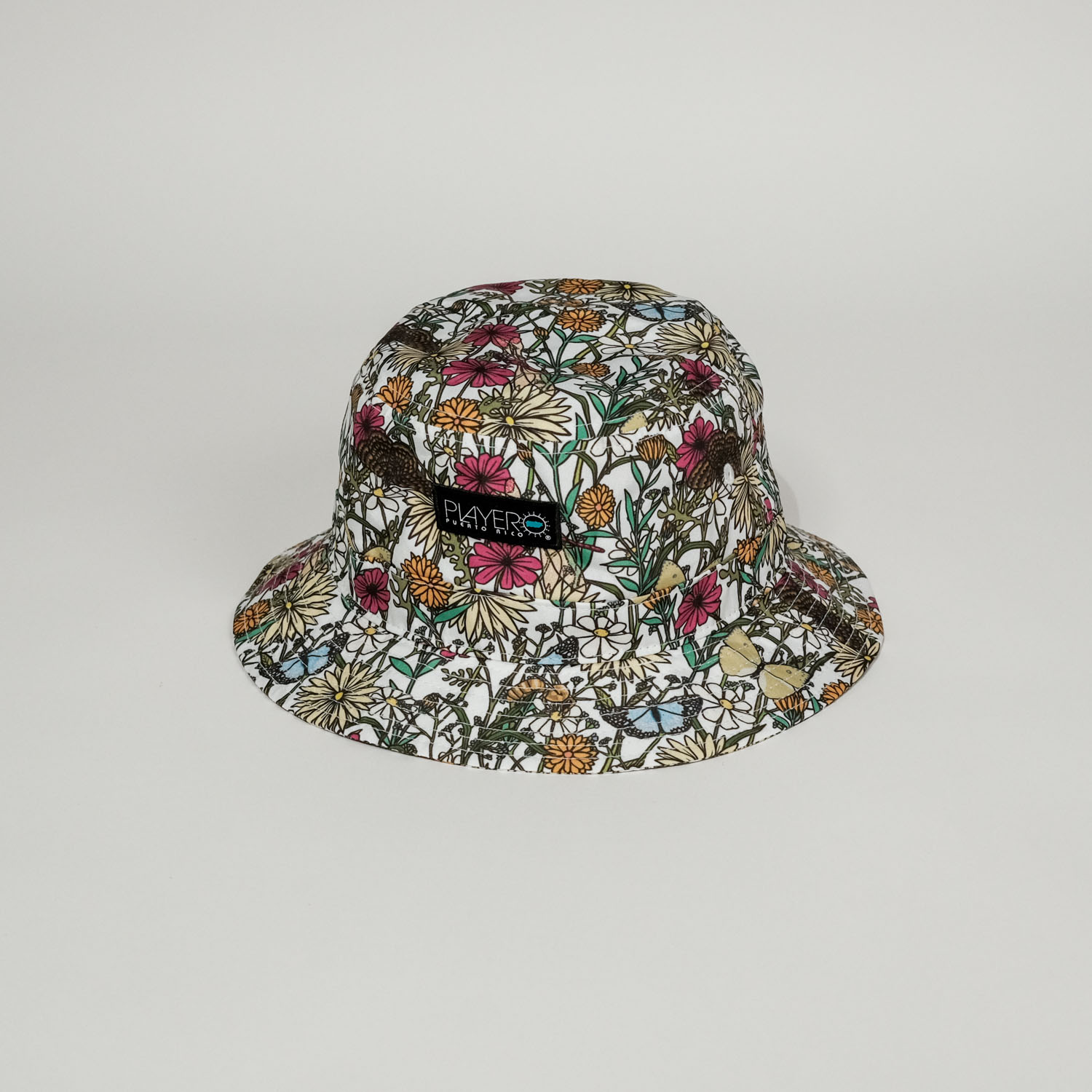 Pradera Floral Bucket Hat White