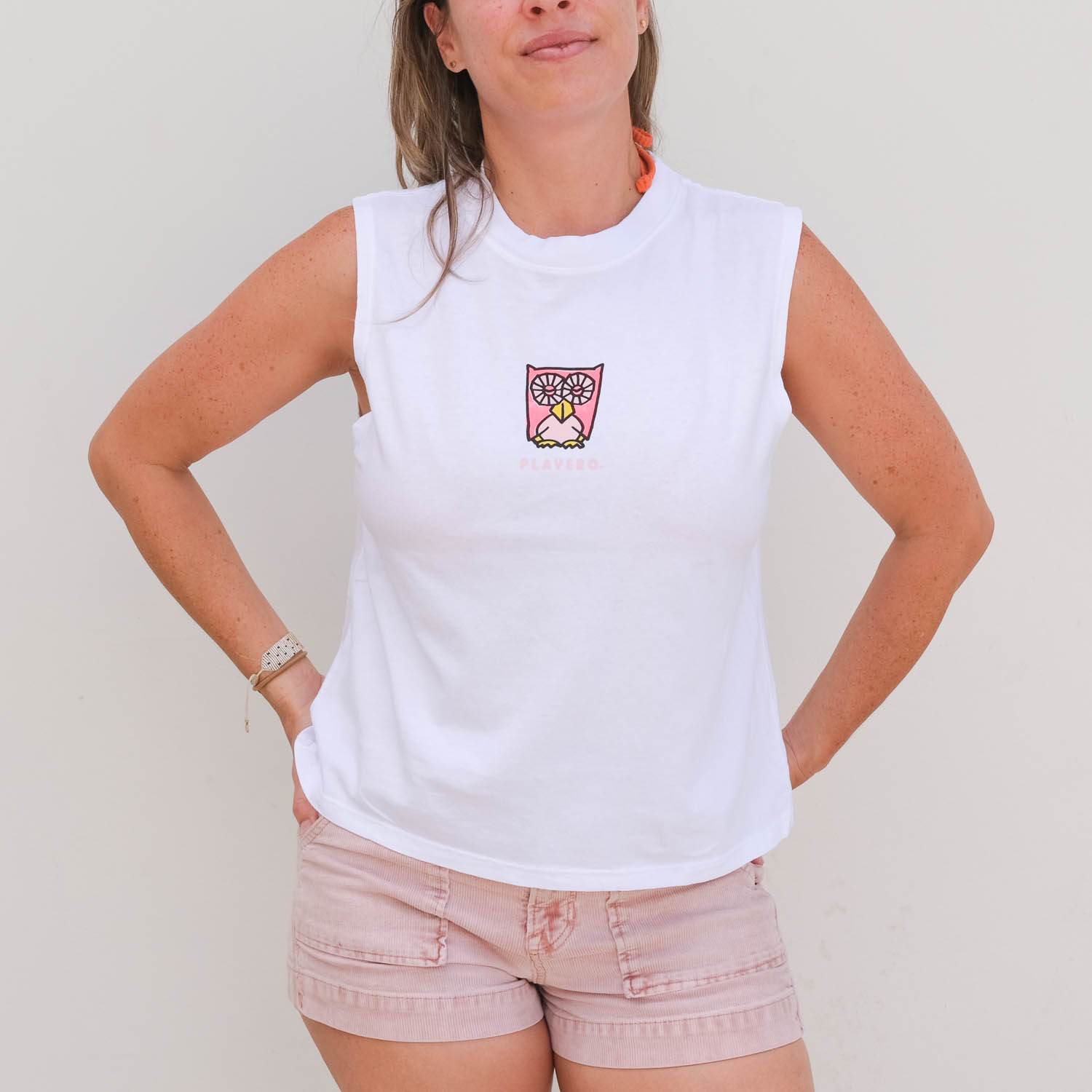 Psicodelia Womens Muscle Tank White