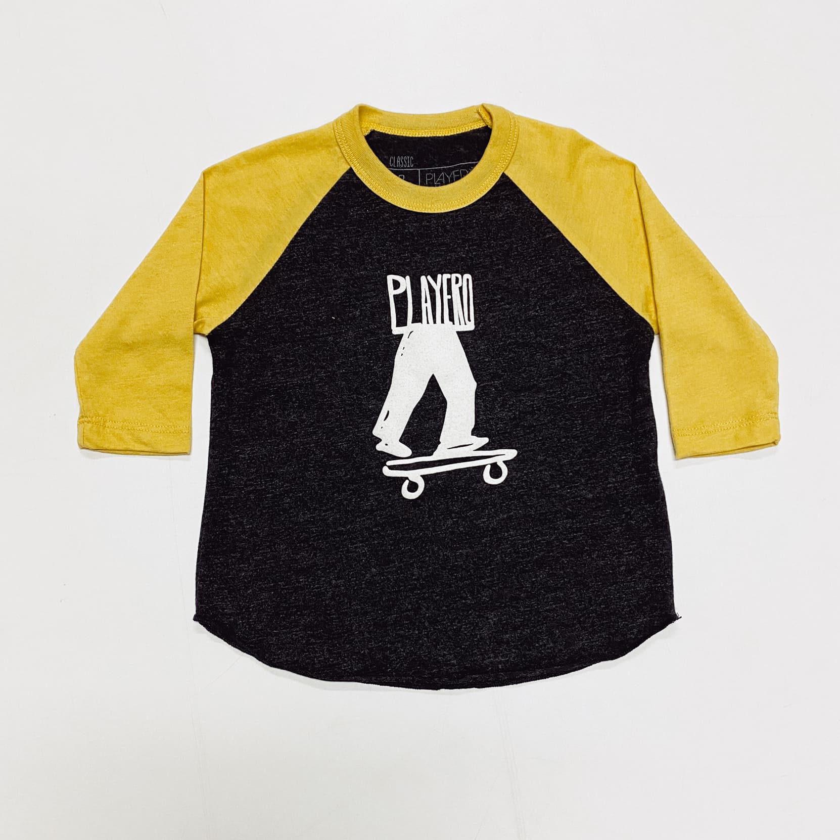 Skater Kids Baseball Tee Yellow