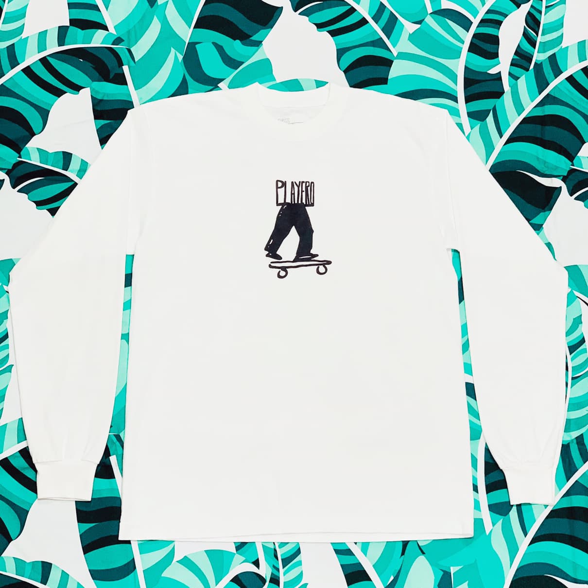 Skater Mens Long Sleeve White