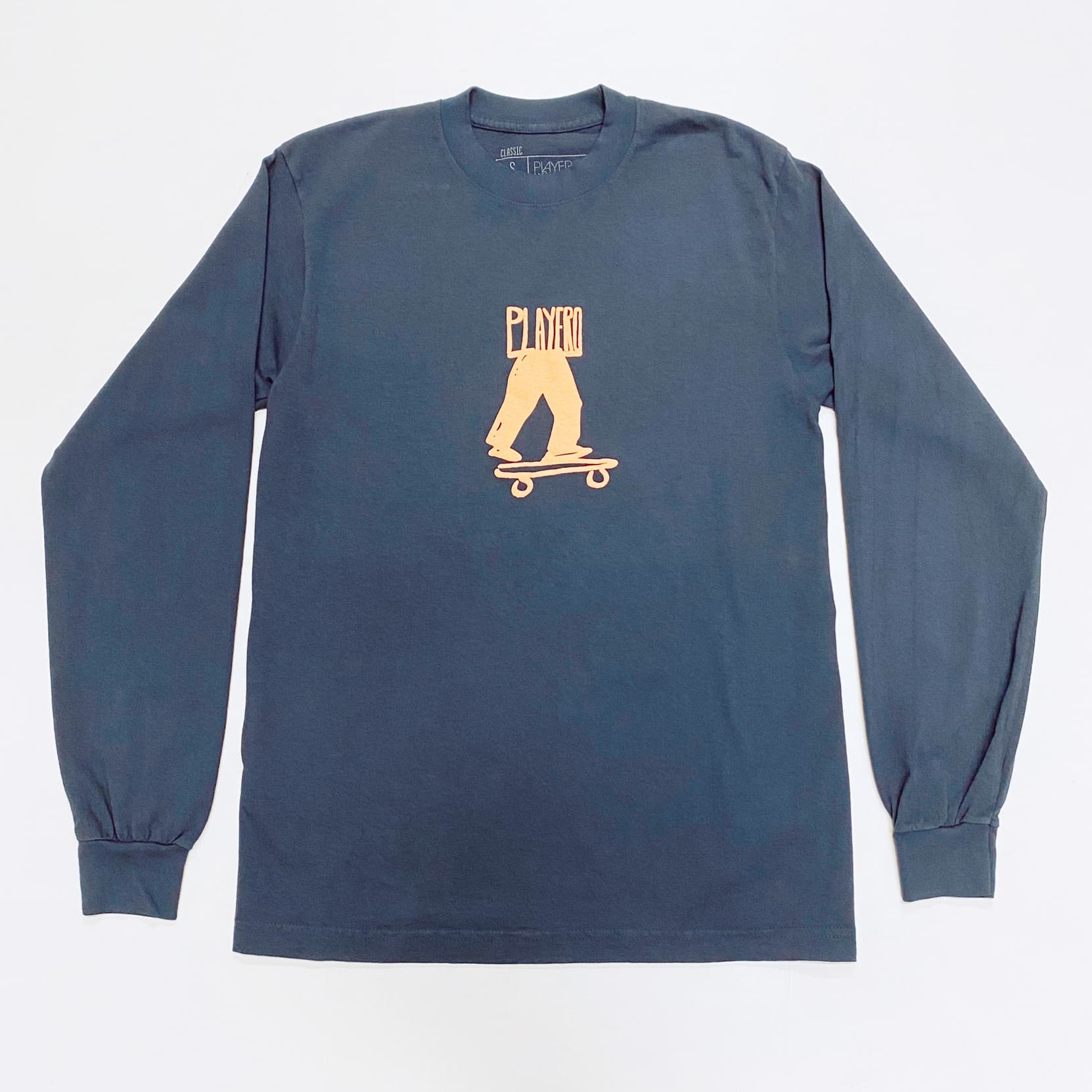 Skater Mens Long Sleeve Teal Blue