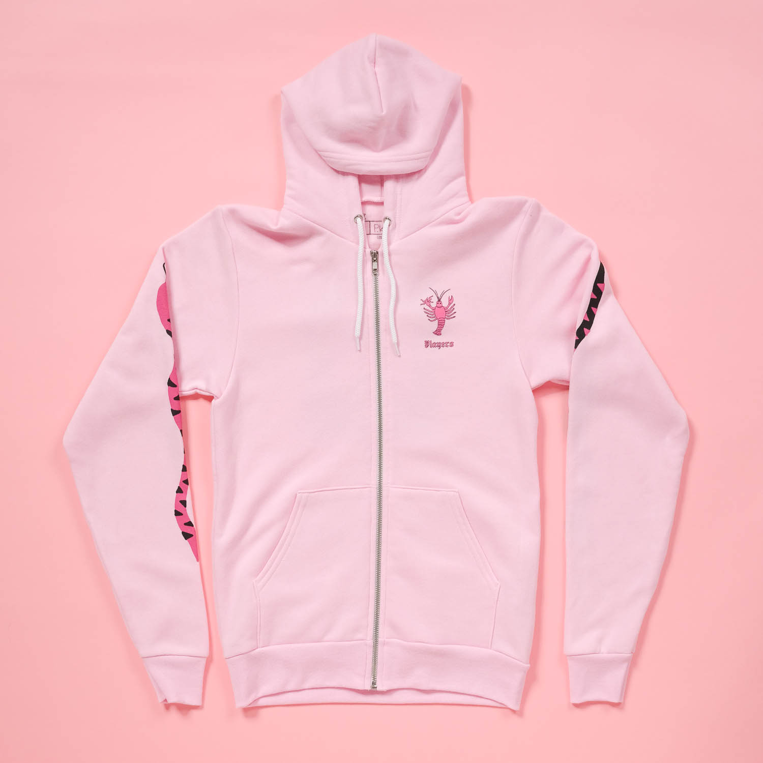Palm Snakes Unisex Zip Hoodie Light Pink