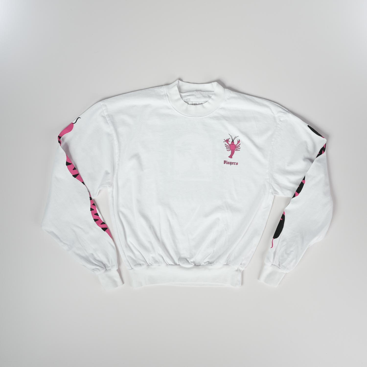 Palm Snakes Womens Long Sleeve Mid White