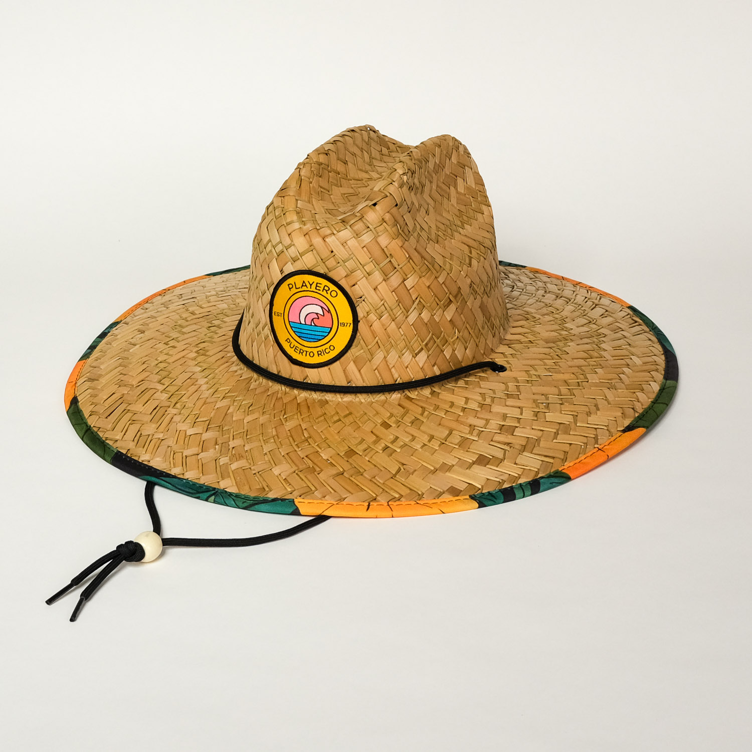 Floral Straw Hat Natural