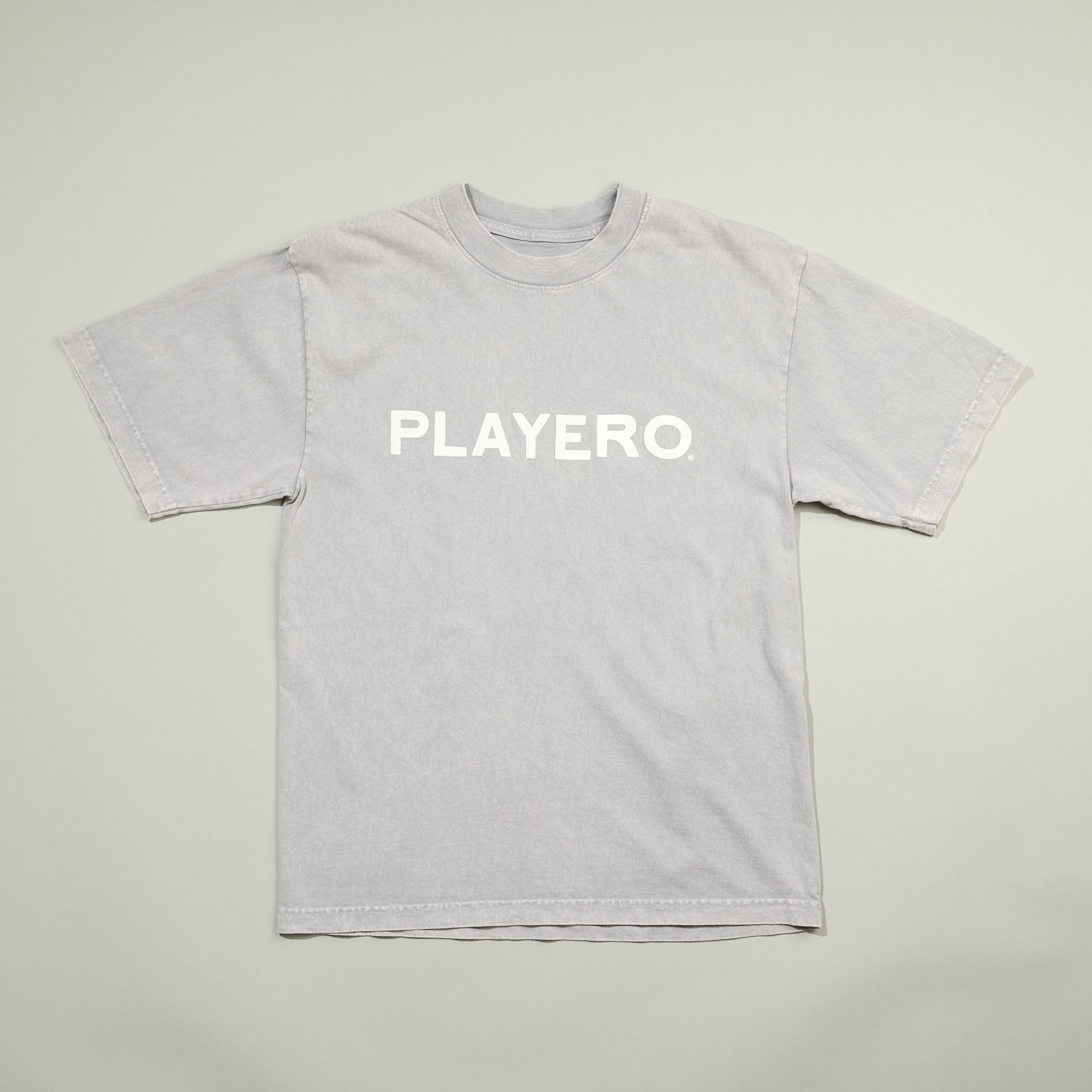  Warble Acid Wash Tee Light Grey