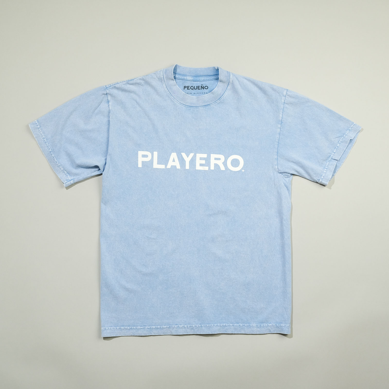  Warble Acid Wash Tee Light Blue