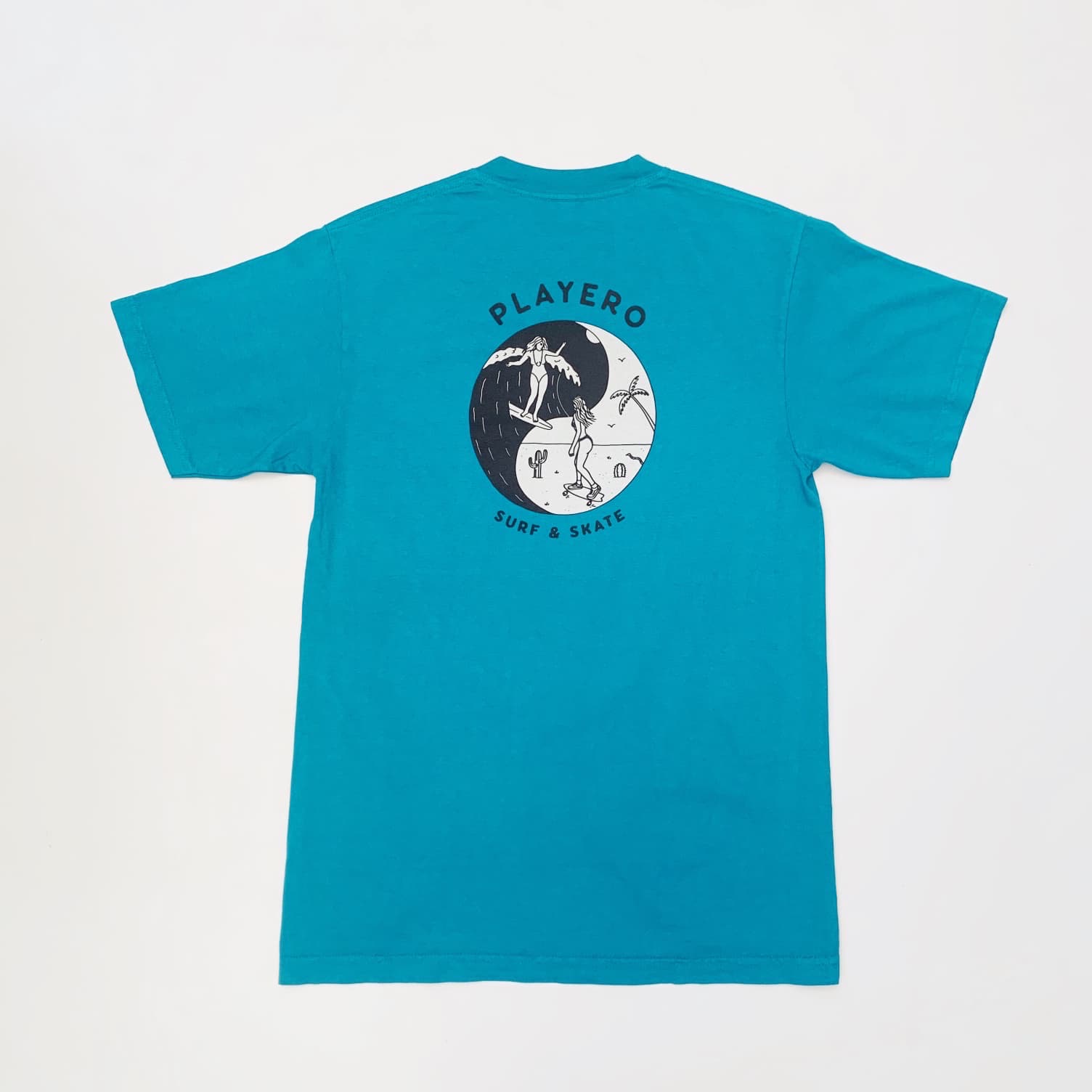 Yin Yang Mens Tee Teal Blue